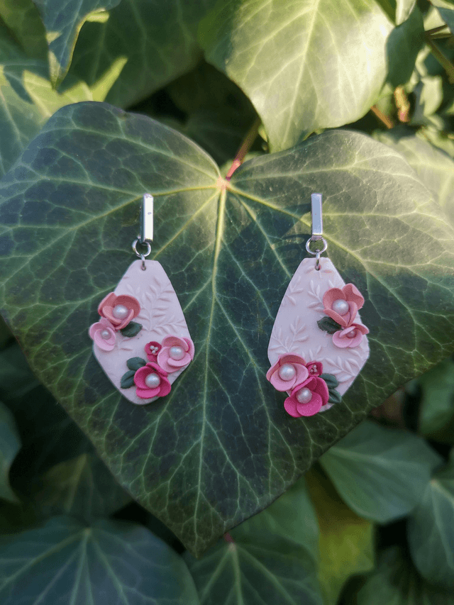 Collection Florale Rosée du Jardin - Boucles d'oreilles Perle