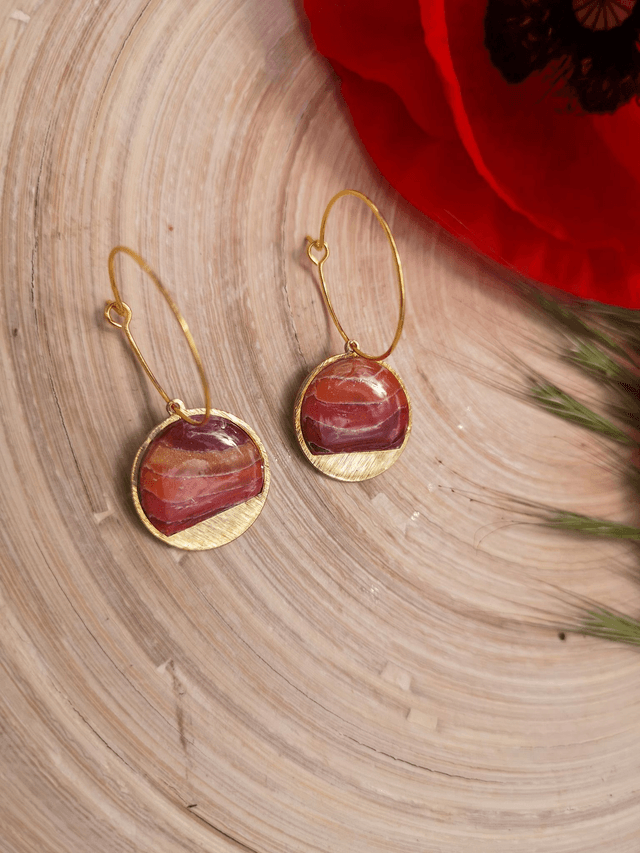 Collection Les Pierres Agate Pourpre -Boucles d'oreilles Beth