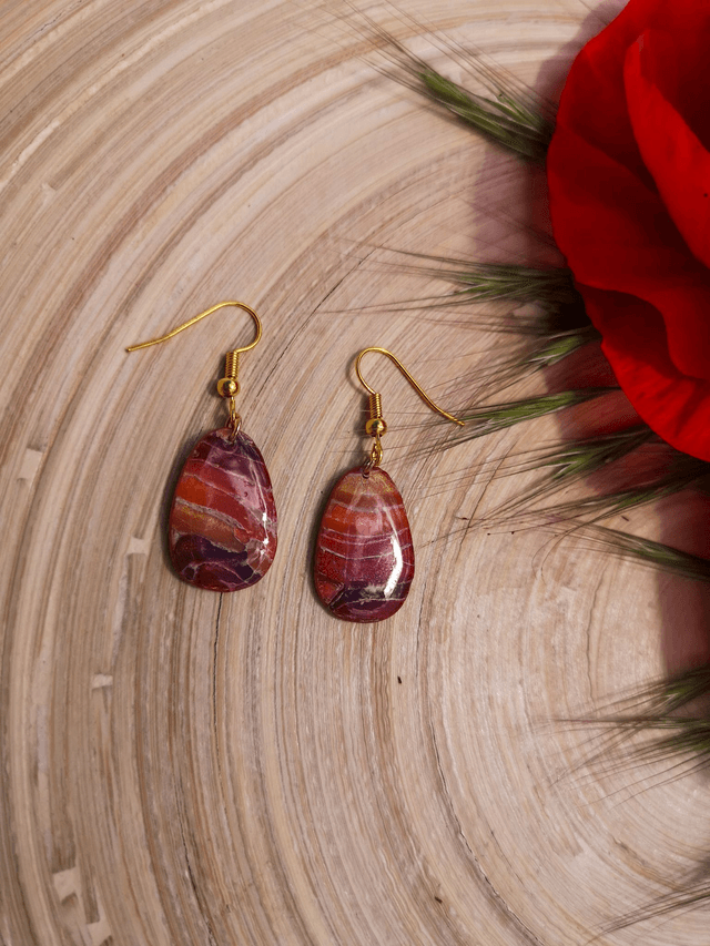 Collection Les Pierres Agate Pourpre -Boucles d'oreilles Bellinda 