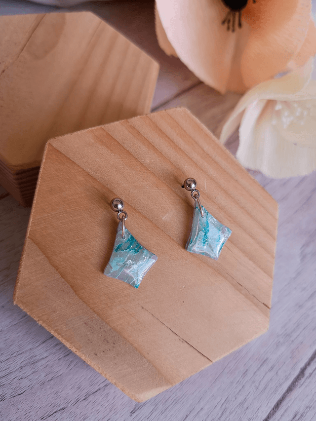 Collection Marbre Glacier - Boucles d'oreilles Lexie 