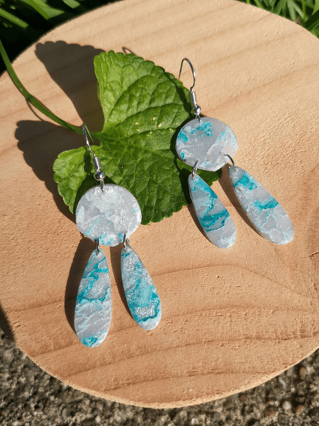 Collection Marbre Glacier - Boucles d'oreilles Lilith
