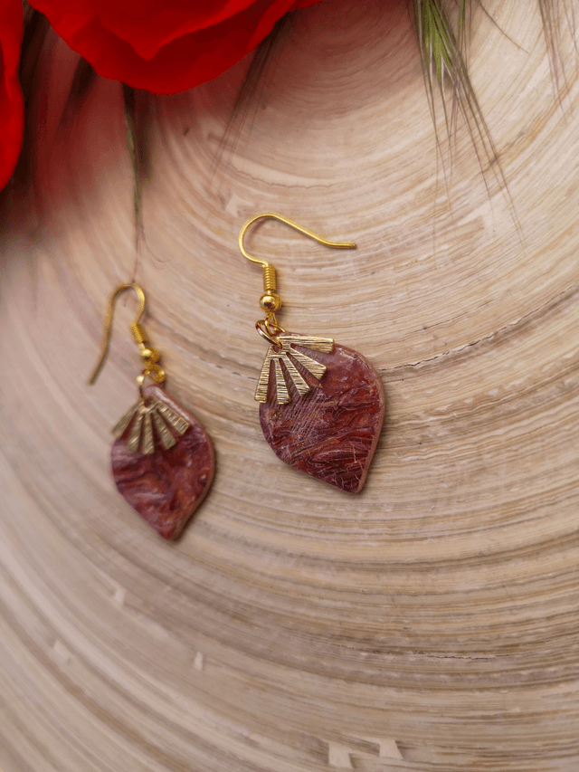 Collection Marbre Alizarine - Boucles d'oreilles Billie 