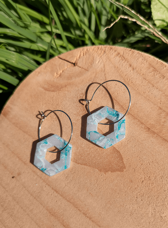 Collection Marbre Glacier - Boucles d'oreilles Lisbeth