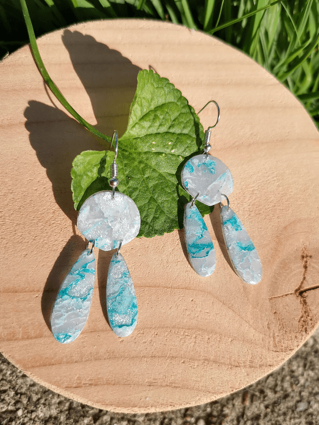 Collection Marbre Glacier - Boucles d'oreilles Lilith