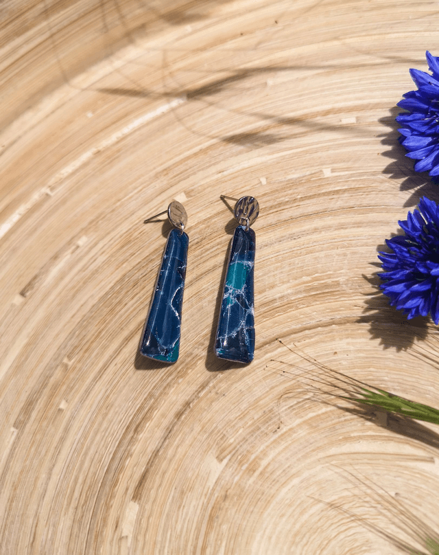 Collection Marbre Lagon - Boucles d'oreilles Aurore