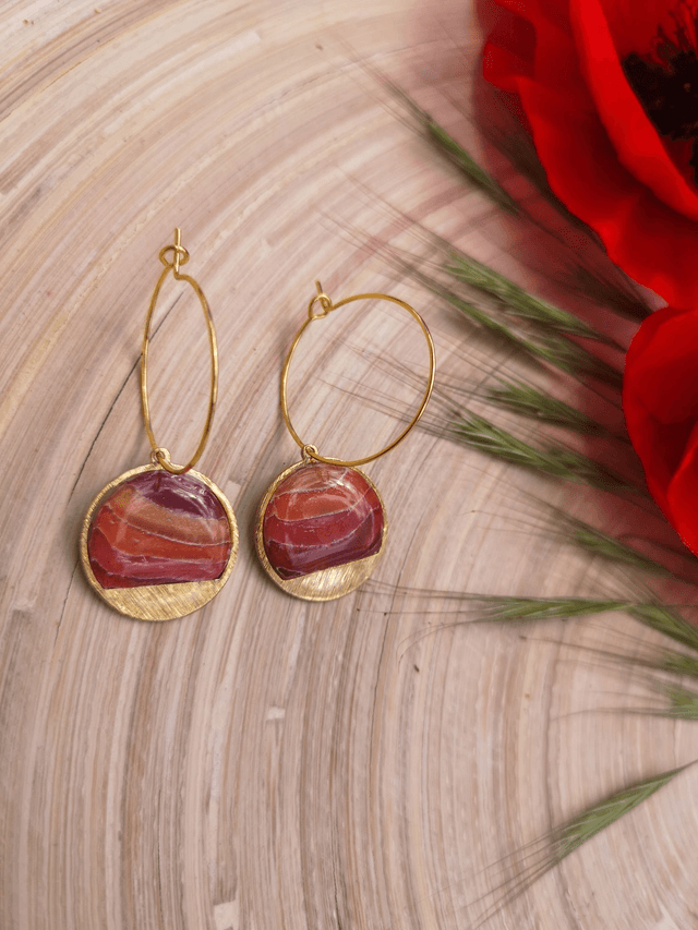 Collection Les Pierres Agate Pourpre -Boucles d'oreilles Beth