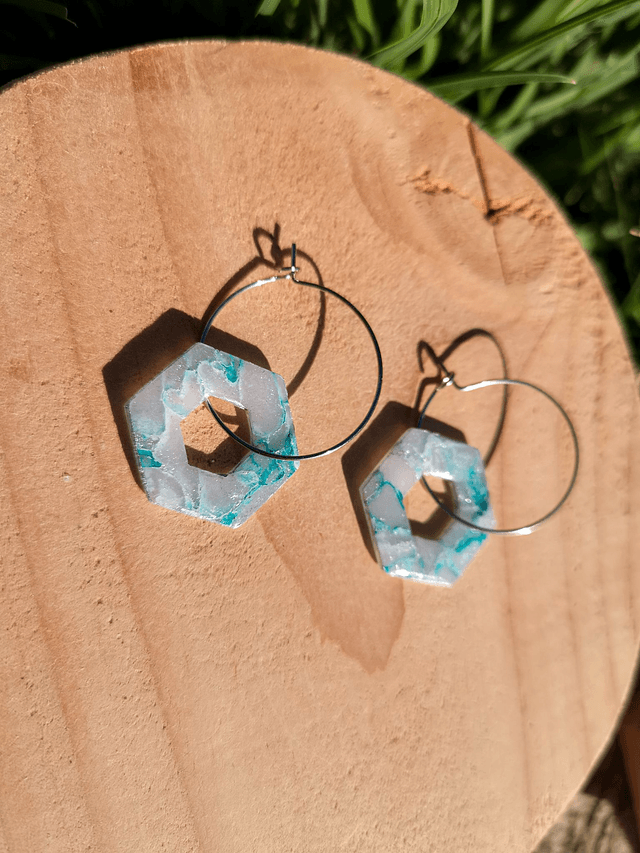 Collection Marbre Glacier - Boucles d'oreilles Lisbeth