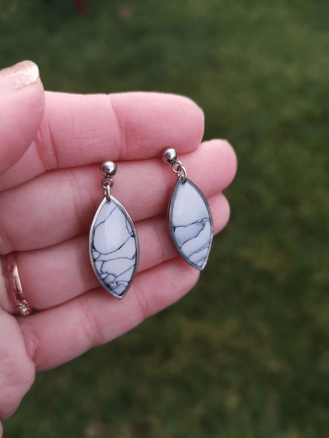 Collection Marbres Blancs - Boucles d'oreilles June