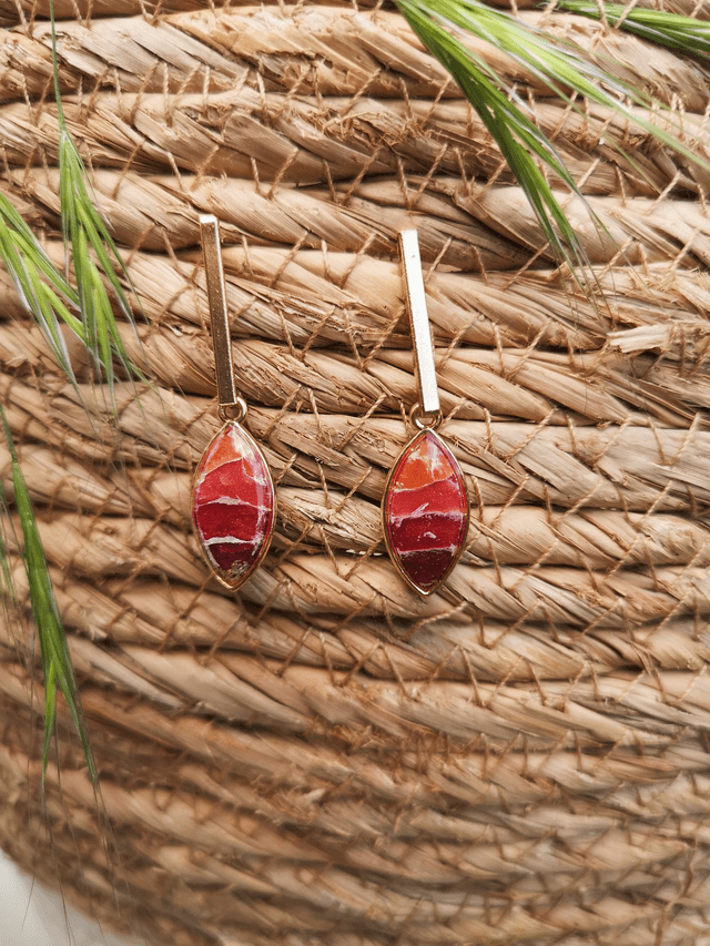 Collection Les Pierres Agate Pourpre - Boucles d'oreilles Baya