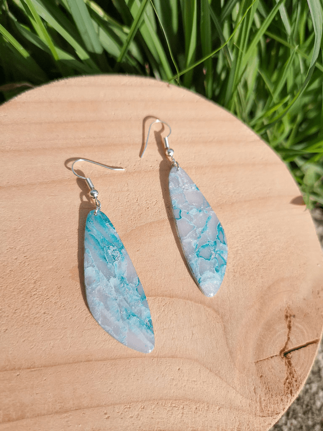 Collection Marbre Glacier - Boucles d'oreilles Leeloo