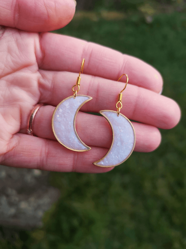 Collection Pierres d'Opales - Boucles d'oreilles Lune