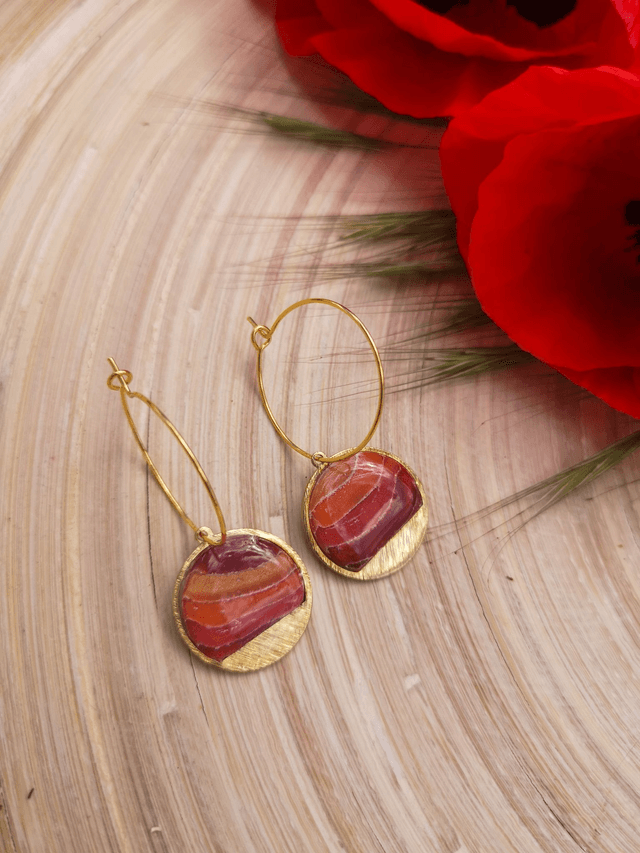 Collection Les Pierres Agate Pourpre -Boucles d'oreilles Beth