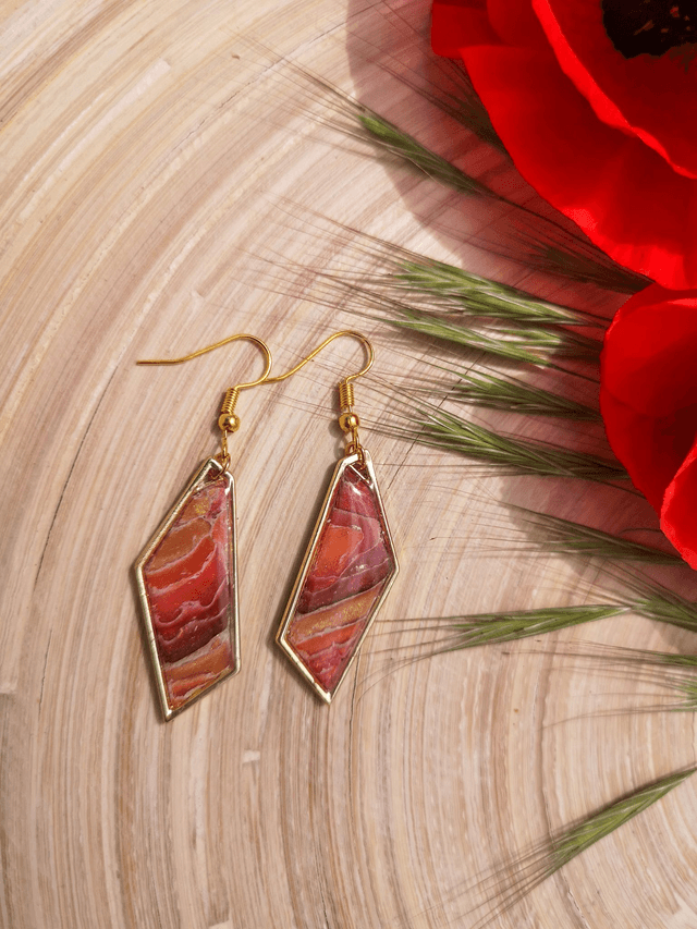 Collection Les Pierres Agate Pourpre - Boucles d'oreilles Brianne