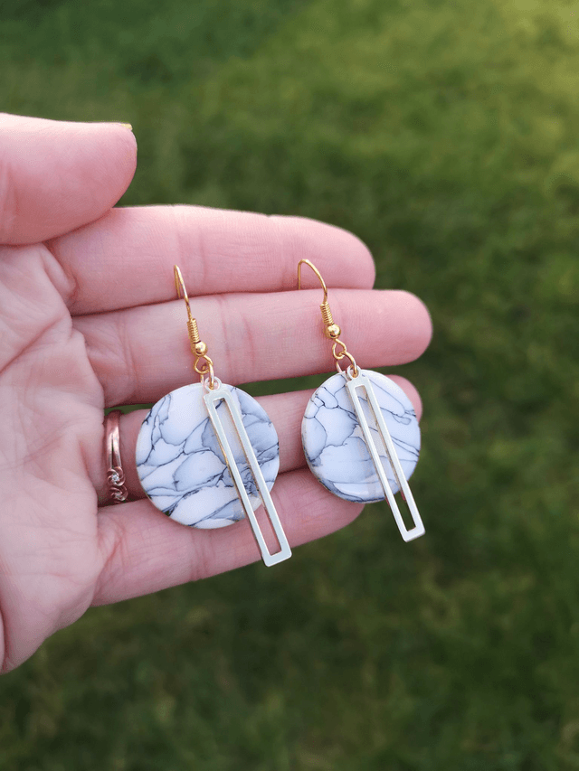 Collection Marbres Blancs - Boucles d'oreilles Joy