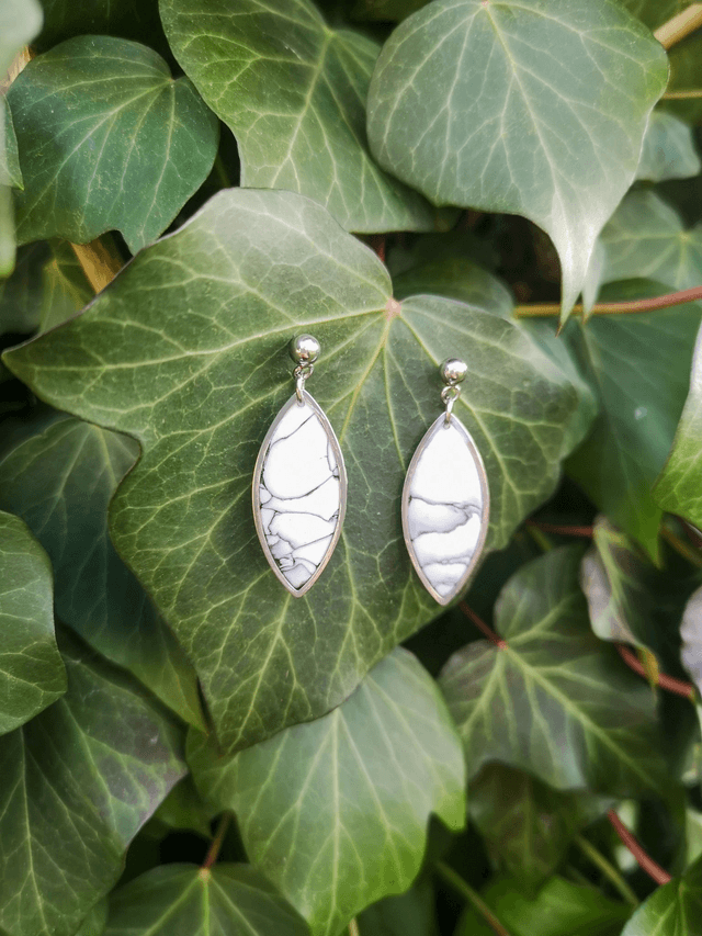 Collection Marbres Blancs - Boucles d'oreilles June
