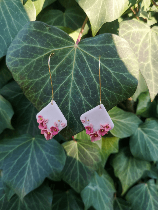  Collection Florale Rosée du Jardin - Boucles d'oreilles Paola