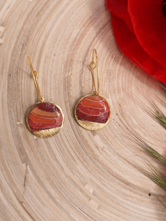 Collection Les Pierres Agate Pourpre -Boucles d'oreilles Beth