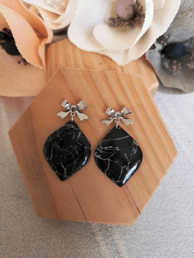 Collection Marbre Noir - Boucles d'oreilles Ravissante 
