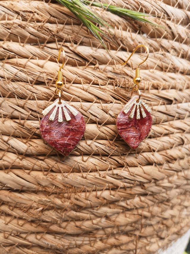 Collection Marbre Alizarine - Boucles d'oreilles Billie 