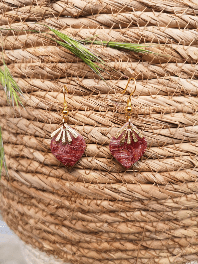 Collection Marbre Alizarine - Boucles d'oreilles Billie 