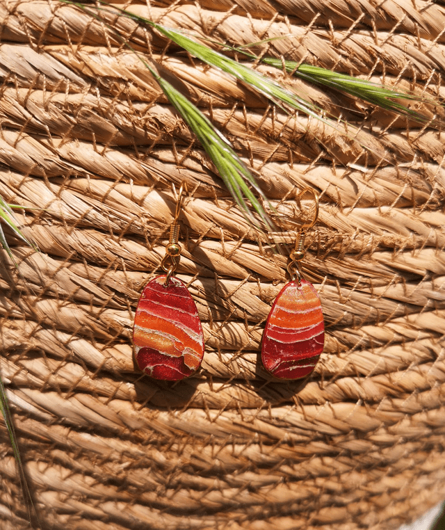 Collection Les Pierres Agate Pourpre -Boucles d'oreilles Bellinda 