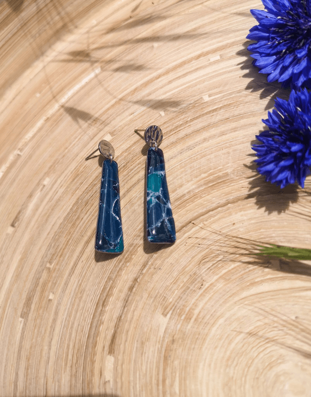 Collection Marbre Lagon - Boucles d'oreilles Aurore