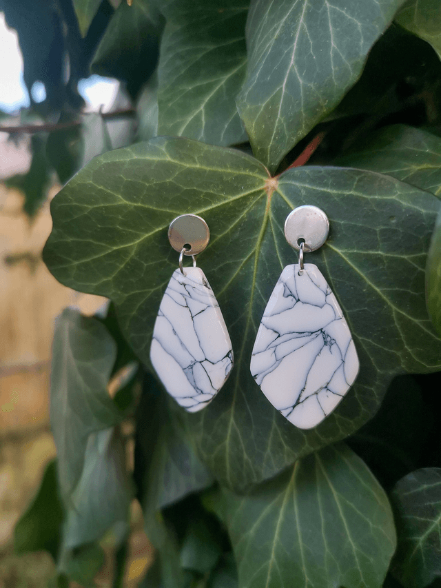 Collection Marbres Blancs - Boucles d'oreilles Jena