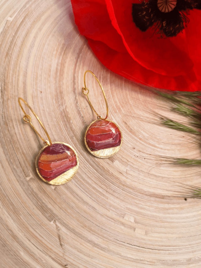 Collection Les Pierres Agate Pourpre -Boucles d'oreilles Beth