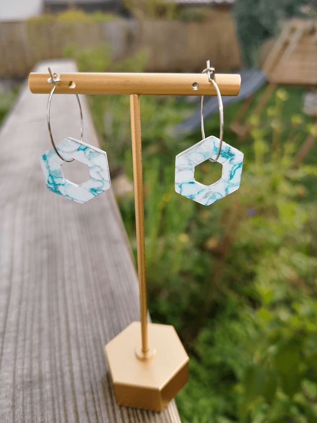 Collection Marbre Glacier - Boucles d'oreilles Lisbeth