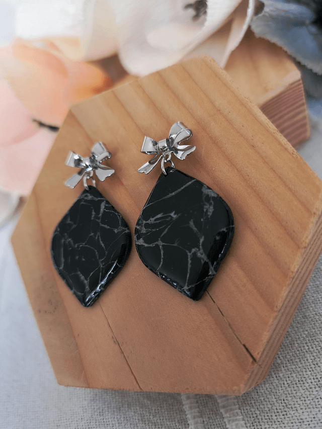 Collection Marbre Noir - Boucles d'oreilles Ravissante 