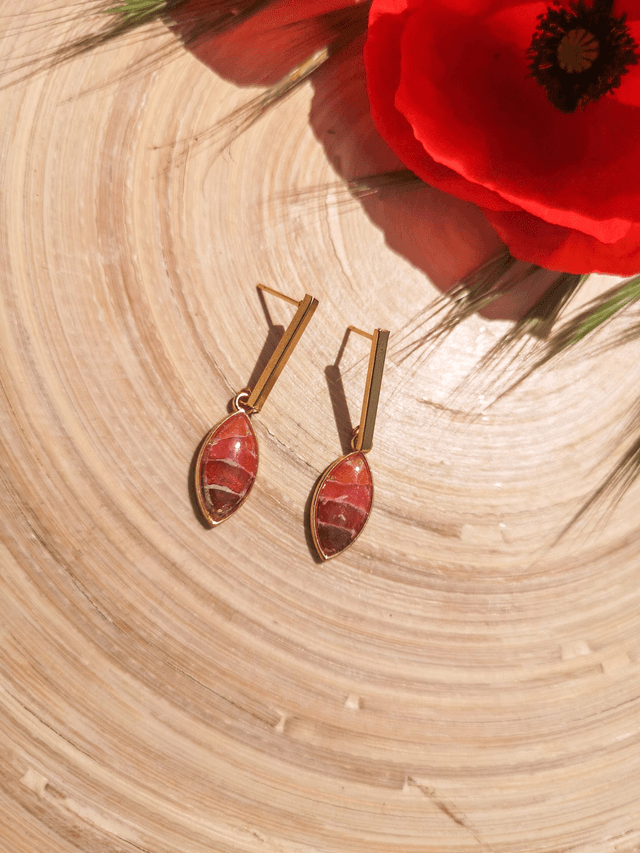 Collection Les Pierres Agate Pourpre - Boucles d'oreilles Baya