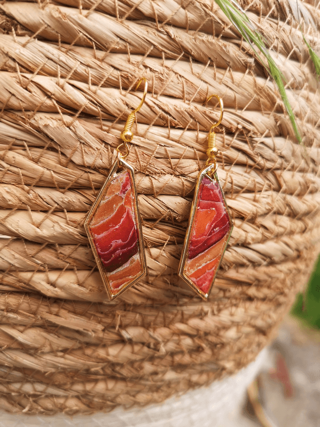 Collection Les Pierres Agate Pourpre - Boucles d'oreilles Brianne