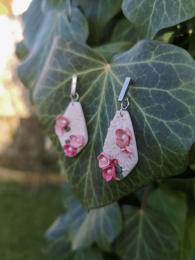  Collection Florale Rosée du Jardin - Boucles d'oreilles Perle