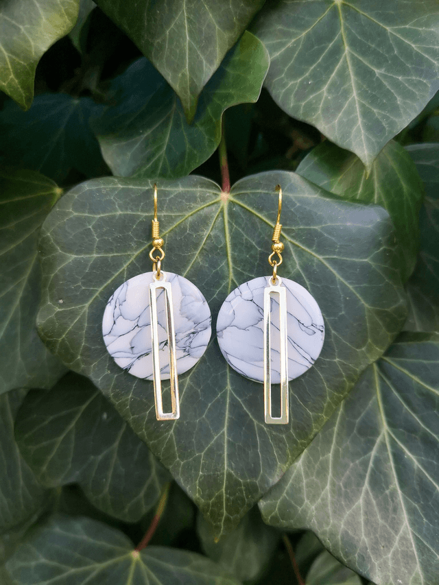 Collection Marbres Blancs - Boucles d'oreilles Joy