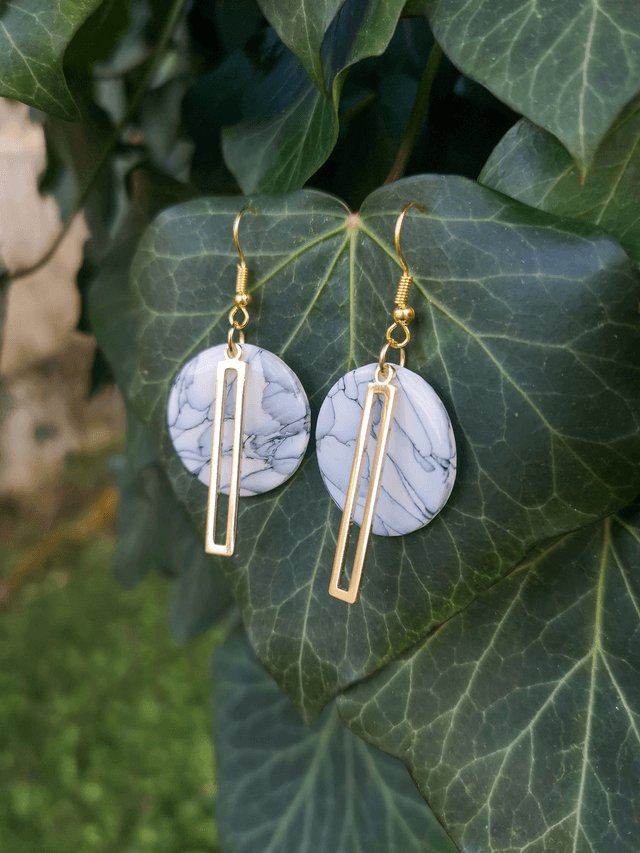 Collection Marbres Blancs - Boucles d'oreilles Joy