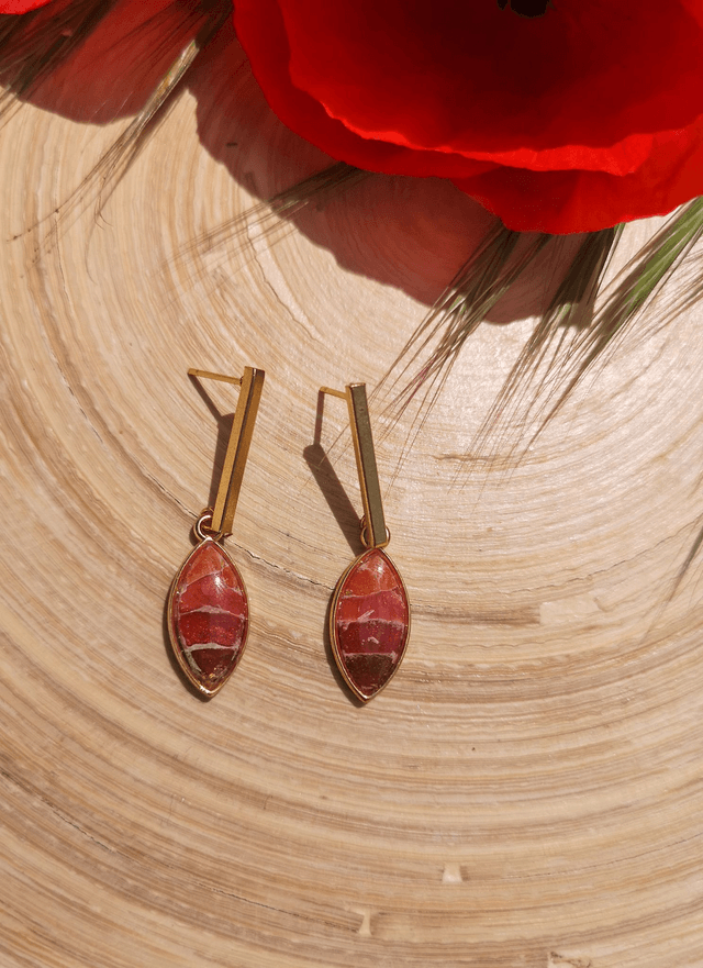 Collection Les Pierres Agate Pourpre - Boucles d'oreilles Baya