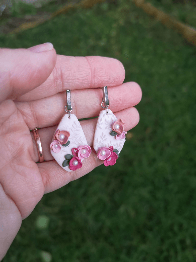  Collection Florale Rosée du Jardin - Boucles d'oreilles Perle