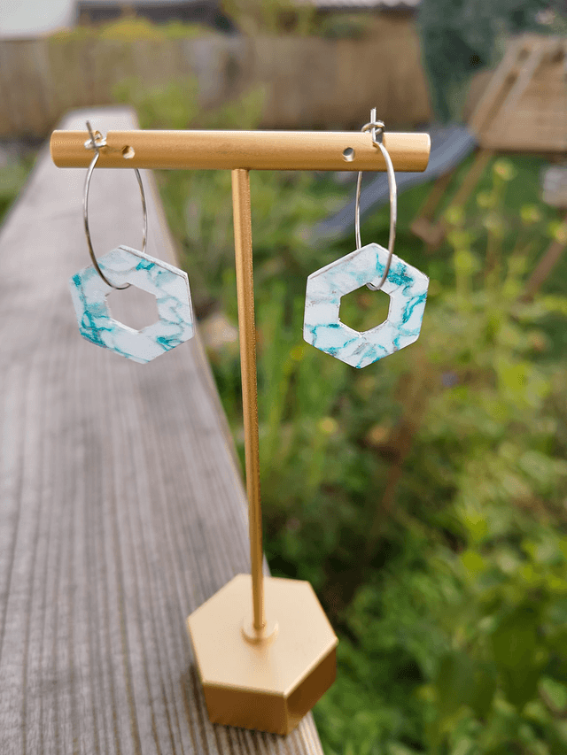 Collection Marbre Glacier - Boucles d'oreilles Lisbeth