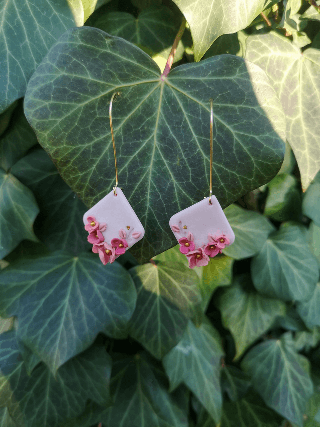  Collection Florale Rosée du Jardin - Boucles d'oreilles Paola