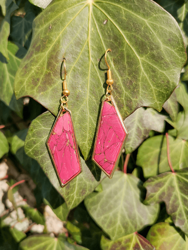 Collection Marbre Cerise - Boucles d'oreilles Siana 