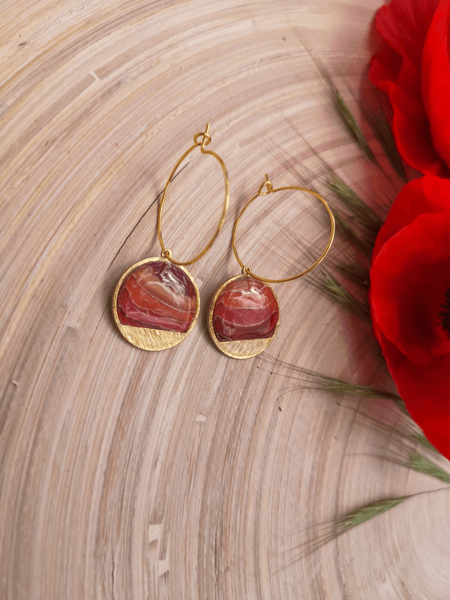 Collection Les Pierres Agate Pourpre -Boucles d'oreilles Beth