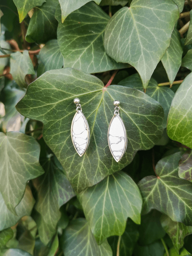 Collection Marbres Blancs - Boucles d'oreilles June