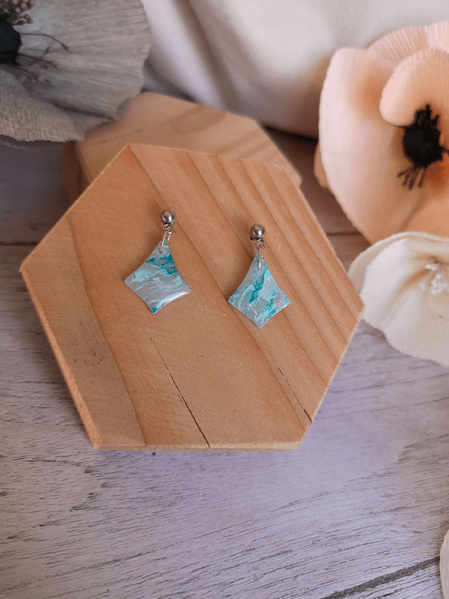 Collection Marbre Glacier - Boucles d'oreilles Lexie 
