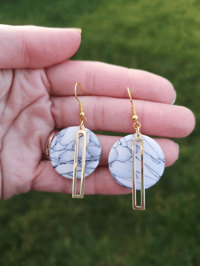 Collection Marbres Blancs - Boucles d'oreilles Joy