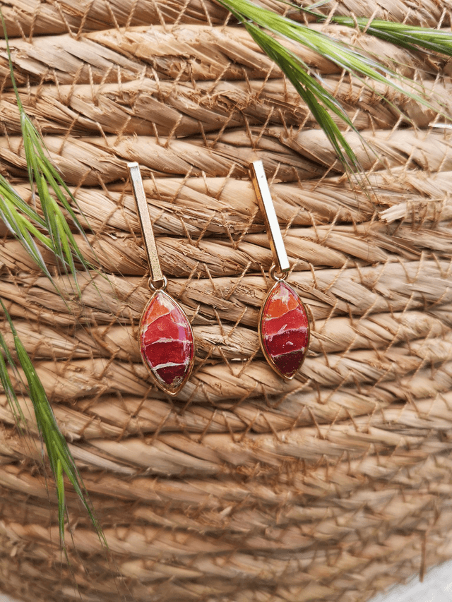 Collection Les Pierres Agate Pourpre - Boucles d'oreilles Baya
