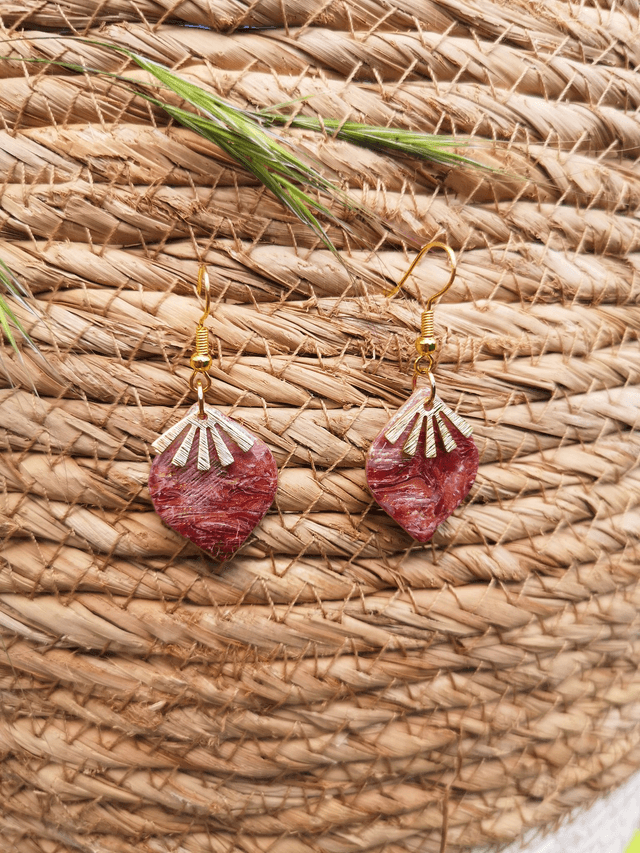 Collection Marbre Alizarine - Boucles d'oreilles Billie 