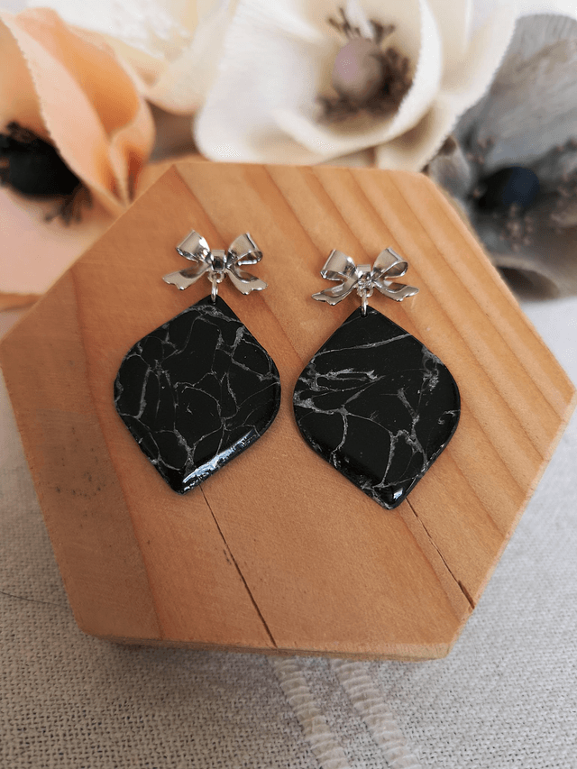 Collection Marbre Noir - Boucles d'oreilles Ravissante 