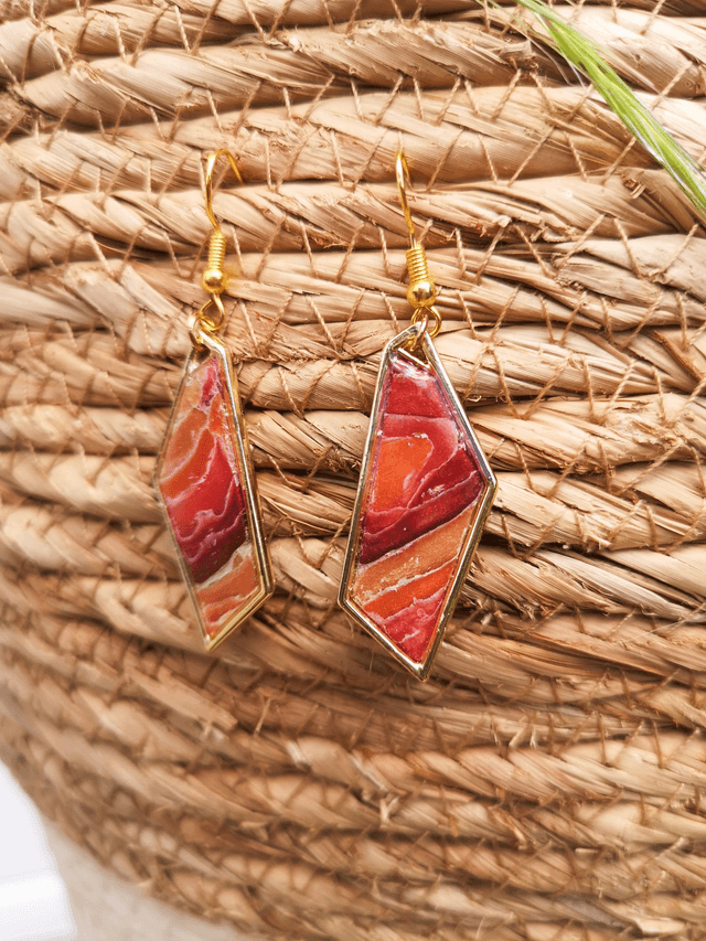 Collection Les Pierres Agate Pourpre - Boucles d'oreilles Brianne