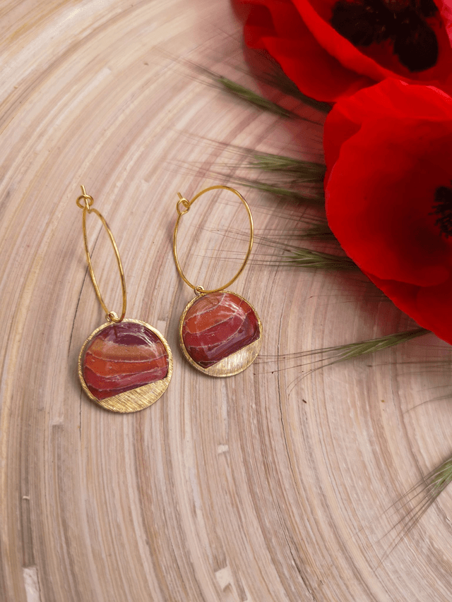 Collection Les Pierres Agate Pourpre -Boucles d'oreilles Beth