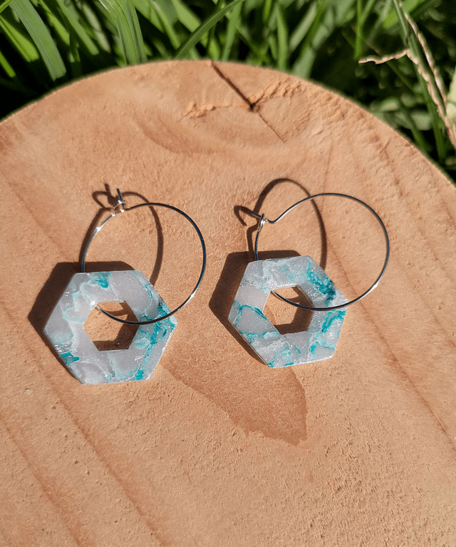 Collection Marbre Glacier - Boucles d'oreilles Lisbeth